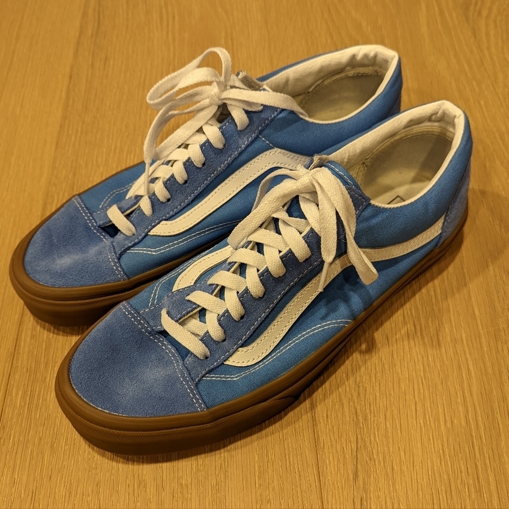 Blue Canvas Sneakers with White Accents
